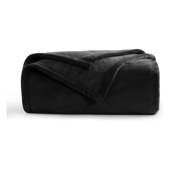 Plaid Coperta Pile Singolo Aisbo - Morbida e Calda - 150x200 cm - Nero