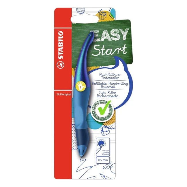 Ergonomischer Rollerball Stabilo Easyoriginal Holograph Lefthanded Blue - Stift mit Farbwechseleffekten