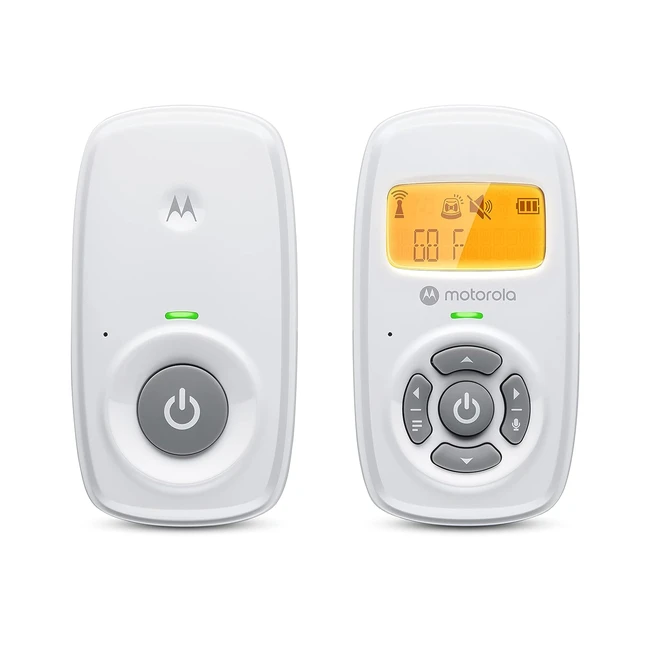 Motorola Baby AM24 MBP24 Baby Monitor Audio - Digital Baby Monitor mit DECT-Technologie für Audioüberwachung - Raumtemperaturanzeige - Hochsensibles Mikrofon mit Zwei-Wege-Sprechfunktion - Weiß