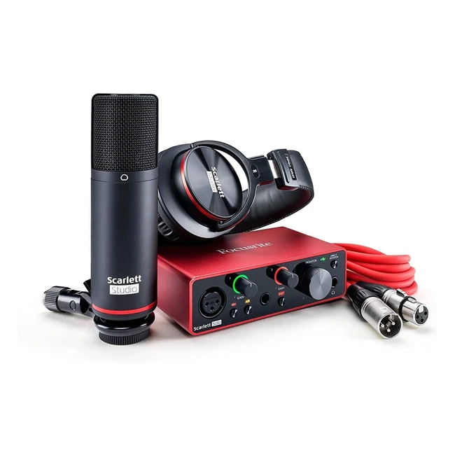 Focusrite Scarlett Solo Studio 3rd Gen USB Audio Interface Bundle - Pro Performance, Capture Studio-Quality Recordings, Comfort and Quality for Mixing and Streaming