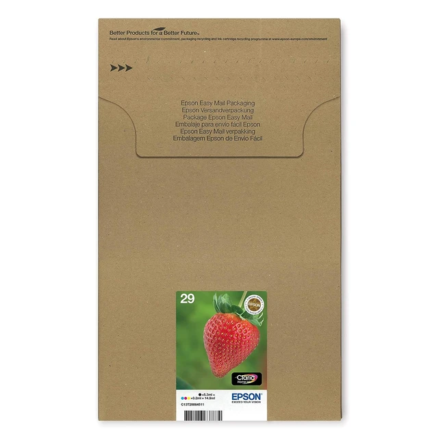 Epson 29 Strawberry Genuine Multipack - Ecofriendly Packaging - Professional Quality - Ink Cartridges