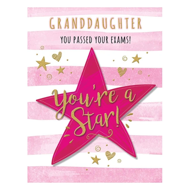 Congrats Exam Granddaughter Card - Modern Occasion 8x6 inches Piccadilly Greet
