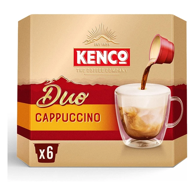 Kenco Duo Cappuccino Instant Coffee 6x183g Pack of 4 - Total 24 Drinks - 4392g