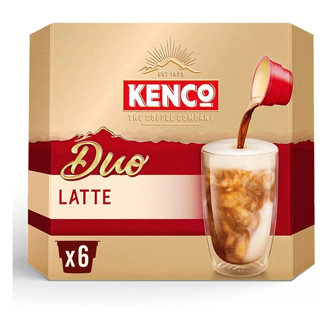 Kenco Duo Latte Instant Coffee 6x1725g Pack of 4 - Rich and Creamy Frothy Milk w