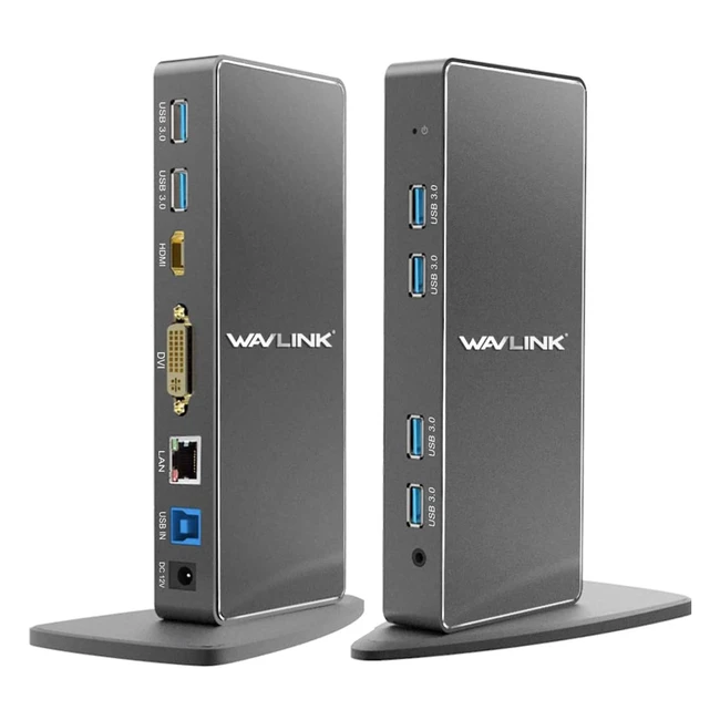 Station d'accueil USB-C Wavlink - Supporte 2 moniteurs - 6 ports USB - Gigabit Ethernet - Audio