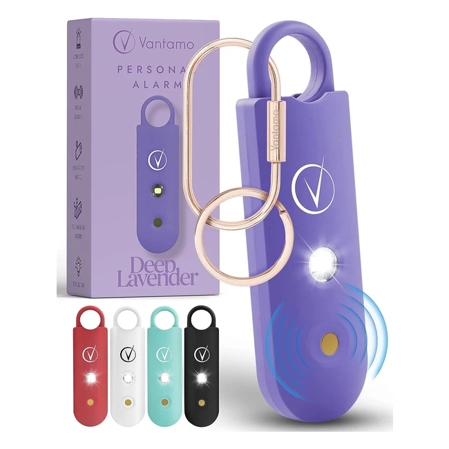 Vantamo Personal Alarm for Women - Extra Loud Double Speakers - Low Battery Noti