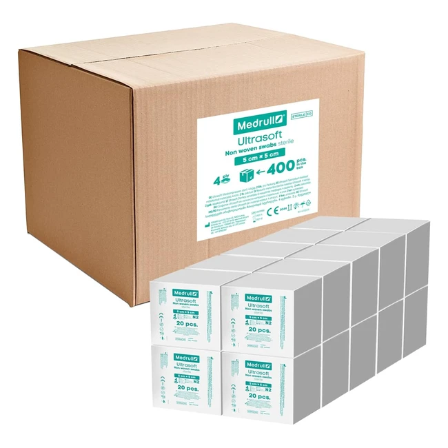 Medrull Kompressen steril ultrasoft 4lagig 5cm x 5cm - 2 Stück