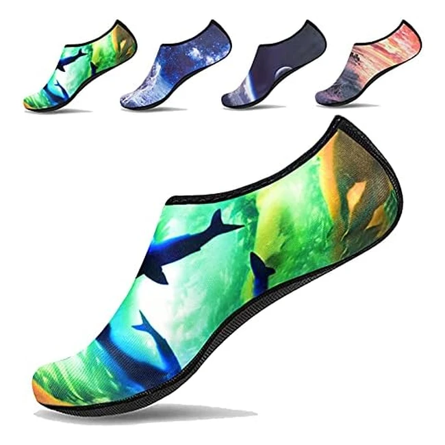 Chaussures de sports nautiques Jackshibo - Adultes & Enfants - Pieds nus - Natation & Surf