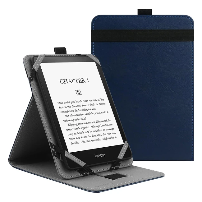 Funda Protectora Universal Vovipo para Kindle Paperwhite Kobo Ereaders - 668 - Funda Folio - Compatible con Kindle, Kobo, Tolino, PocketBook, Sony - 6.68 Pulgadas - eBook Reader - Navy