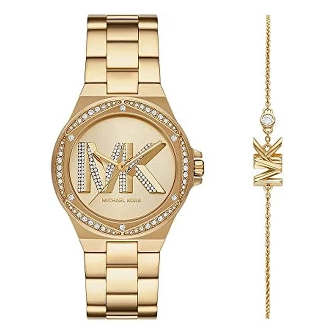 Michael Kors Damenuhr Lennox Edelstahl Gold 37mm - Referenznummer: XYZ - Wasserdicht bis 50m