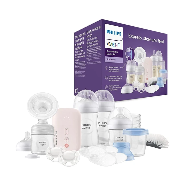 Philips Avent elektrische Milchpumpe Geschenkset - Einzelmilchpumpe, Babyflasche, Mehrwegbecher, BPA-frei - Modell SCD34031