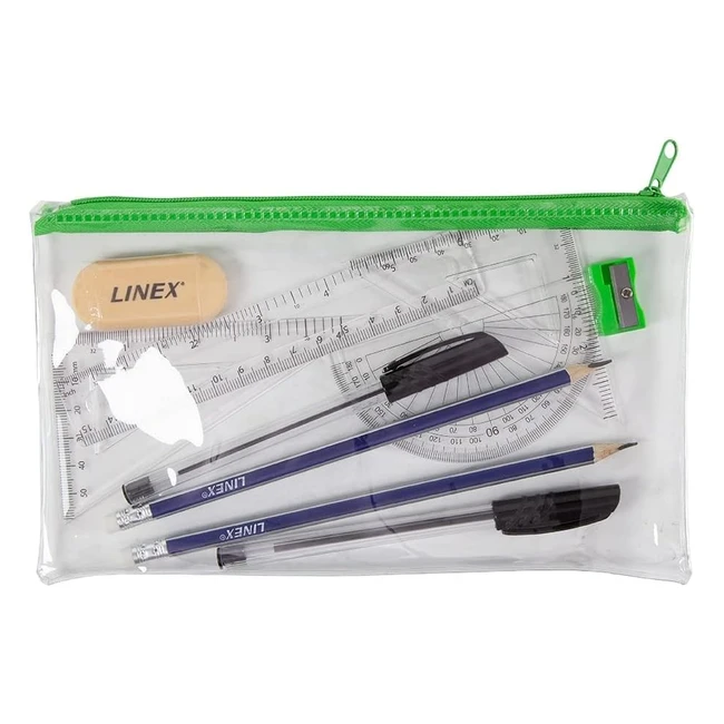 Linex Clear Pencil Case for Exams - Maths Set with Reference Number 12345