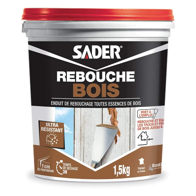 Sader Rebouche Bois Pte - Enduit de Rebouchage Extrieur et Intrieur - Comb