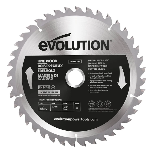 Evolution Power Tools FW185TCT40 185mm - Smoothest Fastest and Sharpest Cuts