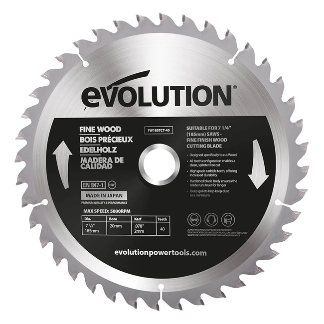 Evolution Power Tools FW185TCT40 185mm - Smoothest, Fastest, and Sharpest Cuts