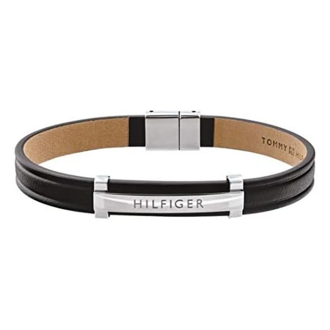 Pulsera Tommy Hilfiger de Piel Negra 2790161 - ¡Estilo y Elegancia!