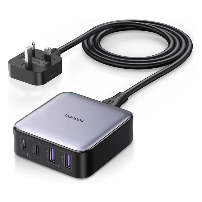 UGreen 65W USB C Charger GAN Fast Desktop Charger with PD 65W Max Single USB C Port - MacBook Pro Dell XPS iPhone - Fast Charging