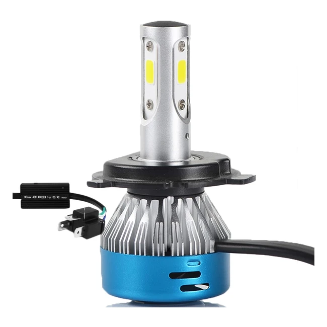 Ampoule H4 LED Moto Sagesunny - 360° émettant 6500K Blanche - Lot de 1