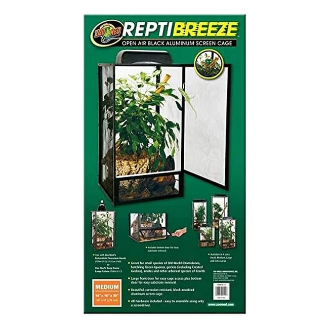 Teca per Rettili Zoo Med Repribreeze Anti Corrosione 40x40x76 cm