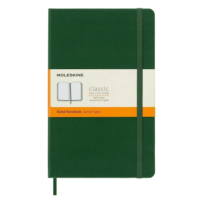 Moleskine Classic Ruled Notebook - Myrtle Green, Large Size, 240 Pages