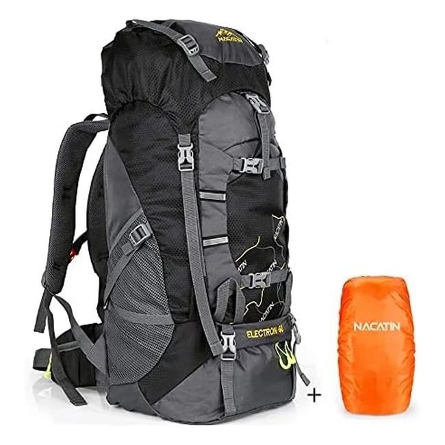 Nacatin Hiking Backpack 60L - Tear & Water Resistant - Ideal for Camping, Trekking, Travel