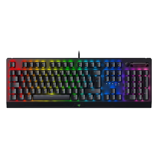 Razer Blackwidow V3 Green Switch Mechanical Gaming Keyboard - Clicky Switches, Doubleshot ABS Keycaps, Multifunction Digital Roller - UK Layout