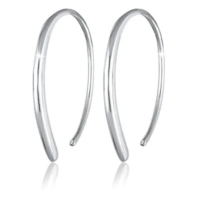 Elli Earrings Ladies Creoles - 925 Sterling Silver - Timeless Design - Tarnish-Protected