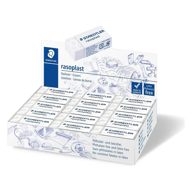 Staedtler 526 B30 Rasoplast Eraser Latex Phthalate-Free - Pack of 30