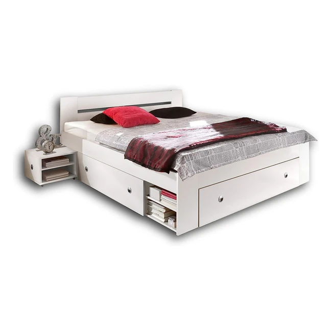 Stella Trading Stefan Doppelbett Bettanlage 140x200cm - Schlafzimmer Komplettset