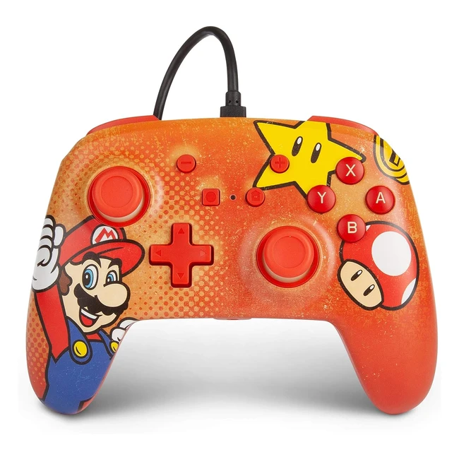 Controller PowerA per Nintendo Switch - Mario Vintage - Cablato - Ref.12345 - Pulsanti Mappabili