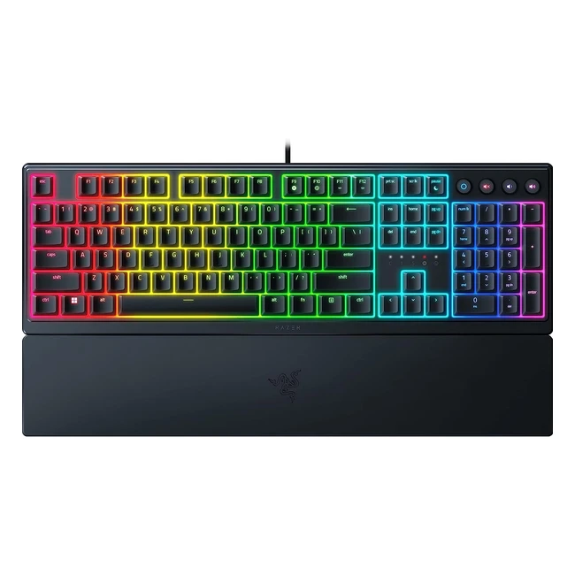 Razer Ornata V3 Low Profile Gaming Keyboard - Hybrid Mechamembrane Switch - UV Coated Keycaps - Magnetic Soft Touch Wrist Rest - RGB Chroma - UK Layout - Black