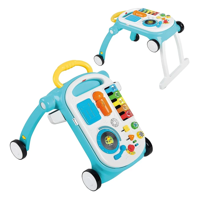 Baby Einstein Musical Mix n Roll 4in1 Activity Walker and Table - Educational Push Along Toy - 4 Languages - 100 Melodies