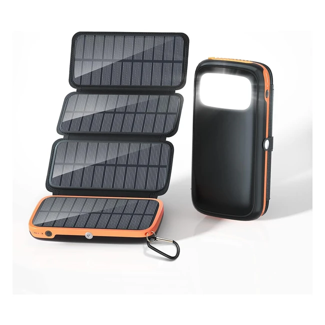 Cargador Solar Conxwan 26800mAh - 4 Paneles Solares - 3 Puertos USB Carga Rápida