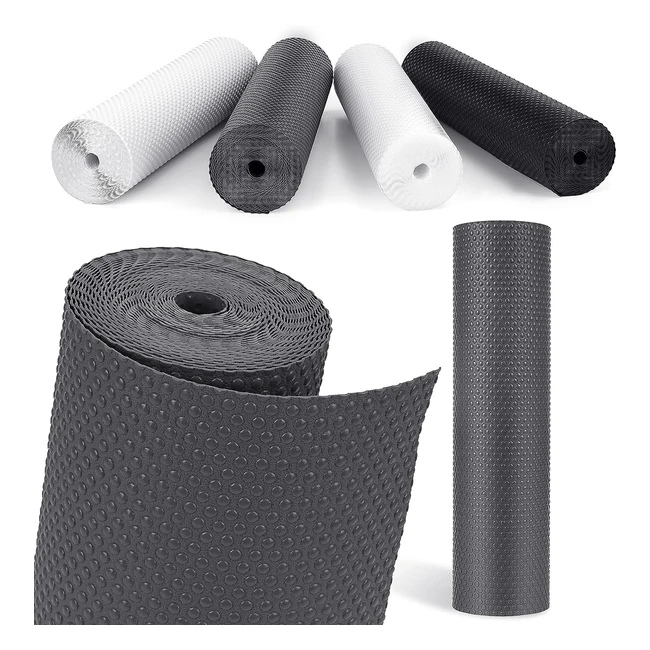 Tappetino Antiscivolo per Cassetti - Mooifun Nonadesivo Eva Plastica Grigio 