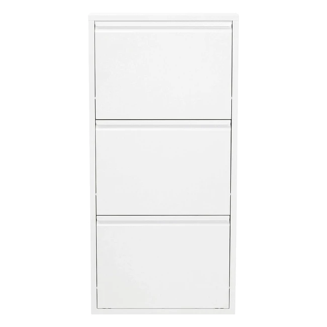 Scarpiera Caruso Kare Design - Bianca, 3 Scomparti Basculanti - 170x50x14cm