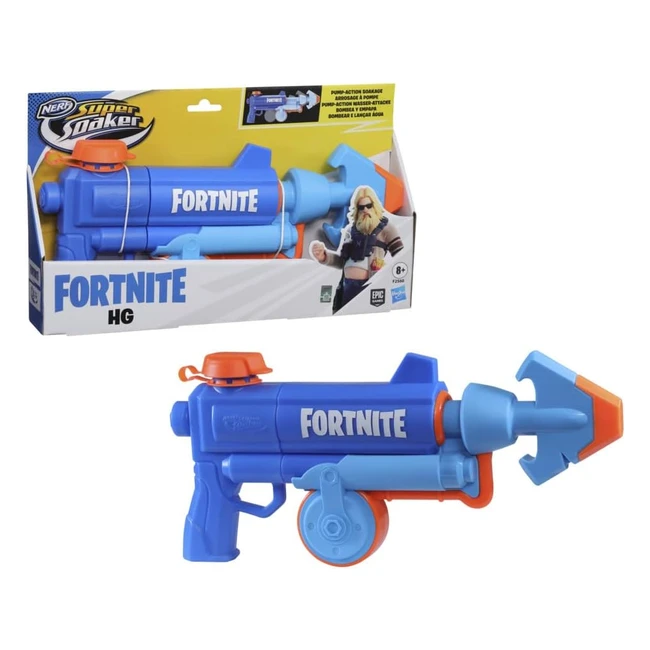 Super Soaker 5010993898794 Nerf Fortnite HG - Lanzador de Agua Pumpaction Soakage para Juegos de Verano al Aire Libre - Teens y Adultos