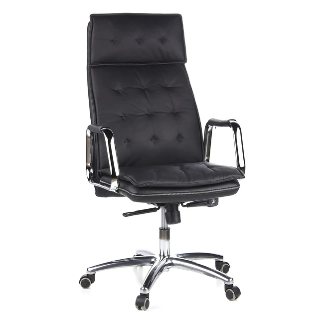 HJH Office 600920 Chefsessel Brostuhl Villa 20 Nappaleder Schwarz