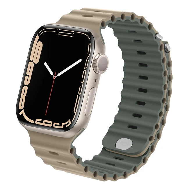 Bracelet Apple Watch 41mm 40mm 38mm en Silicone - Anlinser Kakivert Gris