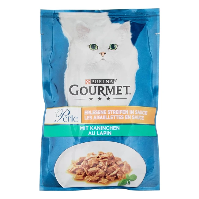 Purina Gourmet Perle Exquisite Stripes Nassfutter für Katzen mit Kaninchen, 26x85g