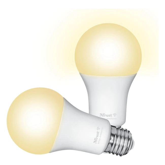 Ampoule connectée Trust WiFi E27 compatible avec Alexa et Google Home - Lot de 2