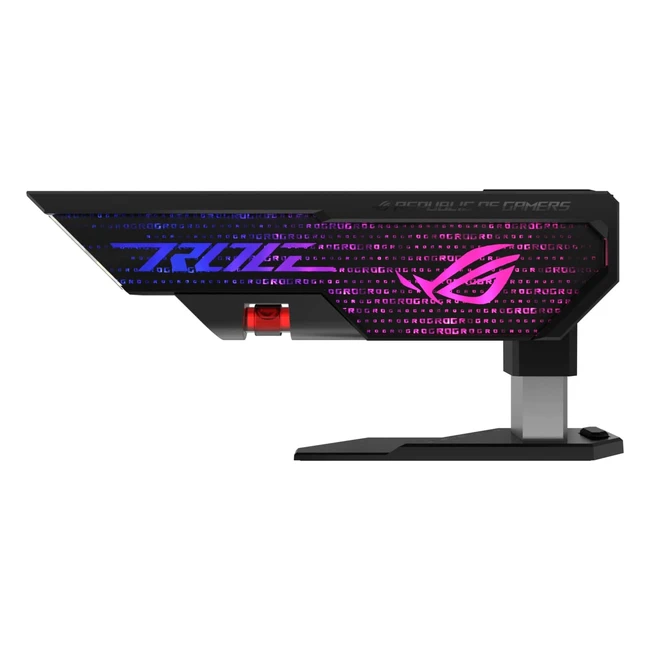 Soporte ASUS ROG Herculx para tarjetas gráficas - Instalación sin herramientas - Nivel de burbuja magnética - Integridad estructural - 72-128mm - Aura Sync - Negro