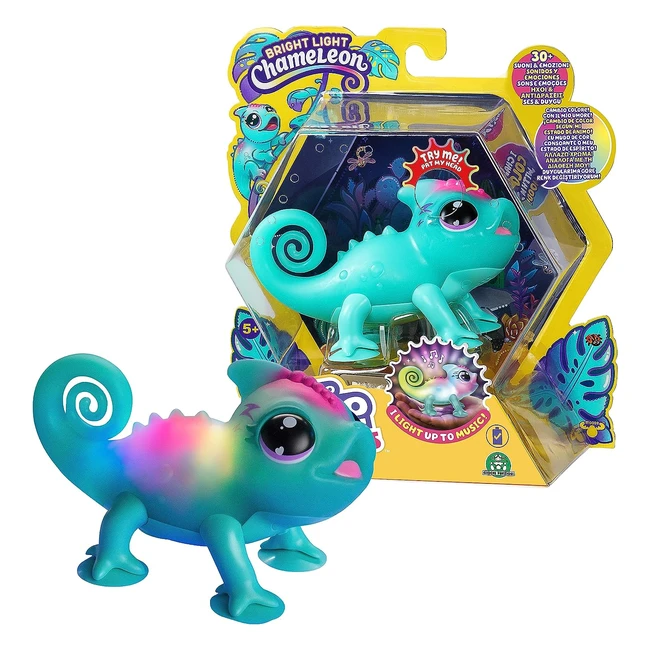 Little Live Pets Sunny Camaleón Luminoso Juguete Interactivo - ¡30 Sonidos y Emociones!