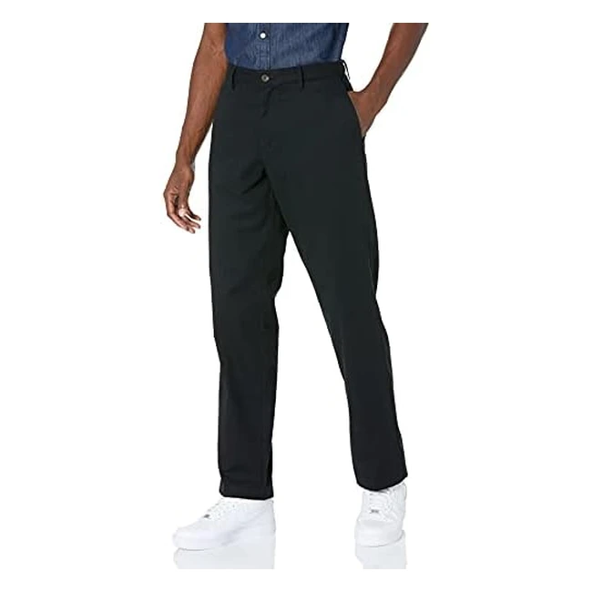 Amazon Essentials Men's Classic-Fit Wrinkle-Resistant Flat-Front Chino Trouser - Black, 36W x 28L