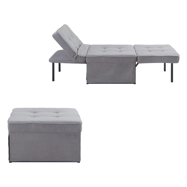 Atlantic Home Collection Sessel Liege Hocker Finn Polyester Grau BxTxH 80cm x 72cm x 43cm