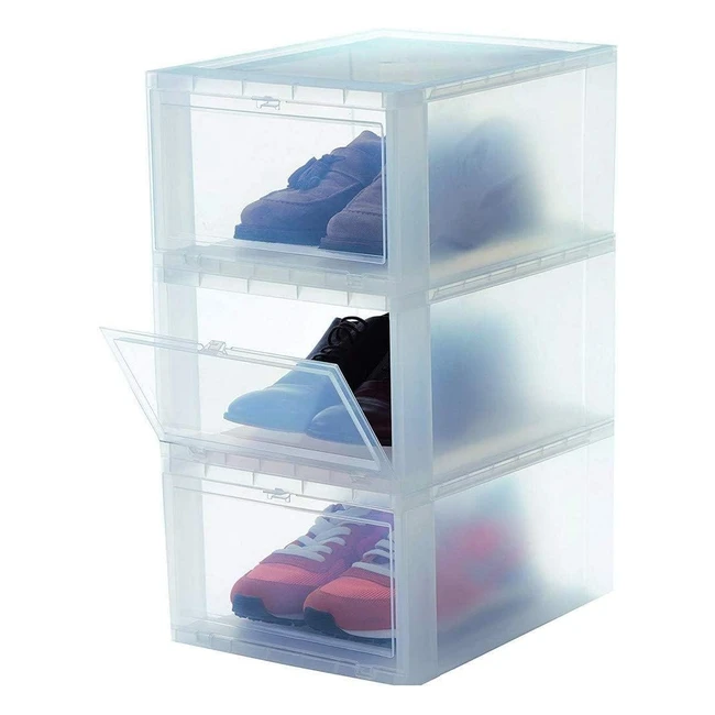 Cajas Organizador Zapatos Iris Ohyama 14L - Lote de 3 - Transparente