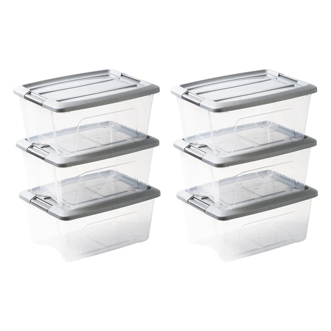 Juego de 6 cajas de almacenamiento 15L - Iris Ohyama NTB15 - ¡Organiza y ahorra espacio!