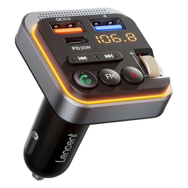 Transmisor FM Bluetooth Lencent PD 20WQC 30 - Cargador de Coche