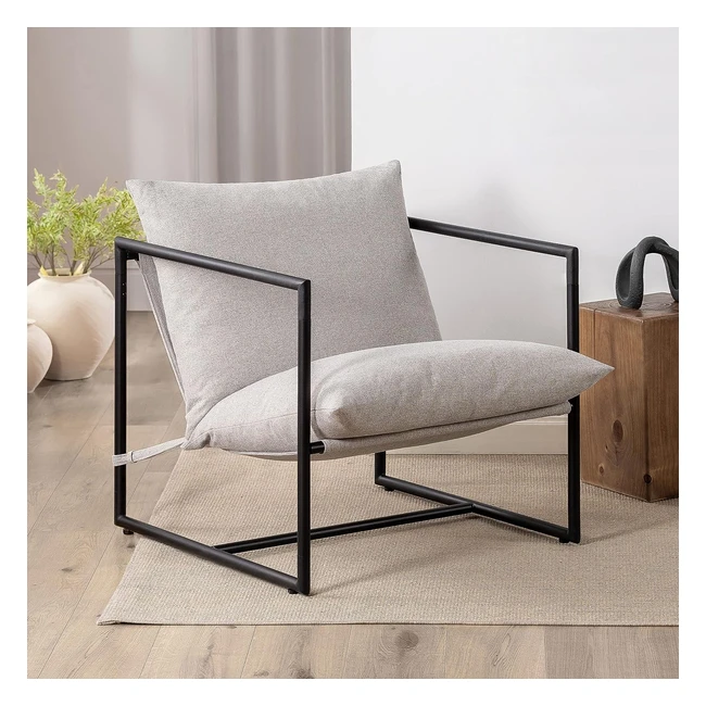 Zinus Aidan Sling Accent Chair - Moderner Armlehnstuhl mit Metallrahmen und gesc