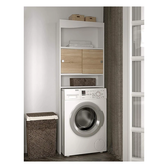 Mobile lavatrice Temahome Click Nerobeige Black Oak 177x643x192 cm