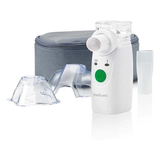 Inhalador Portátil Medisana IN 525 - Nebulizador Ultrasónico con Boquilla y Máscara para Adultos y Niños - Alivio Rápido para Resfriados y Asma